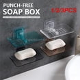 thumbnail image 2 of 1/2/3 piezas Jabonera de drenaje sin perforaciones Desagüe de baño Cristal Necesidades diarias del hogar Sin agua Jabonera Autoadhesiva, 2 of 8