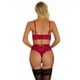 thumbnail image 4 of Conjunto de ropa interior sexy Sujetador de encaje floral Panty Ropa de dormir para mujer Regalo, Rojo vino, S tholdsy XX000056-02, 4 of 7