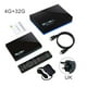 thumbnail image 1 of Caja de TV Reproductor multimedia de resolución 4K Cine en casa 2.4G WiFi Caja de televisión compatible con Bluetooth de cuatro núcleos, enchufe del Reino Unido, 4G + 32G seitruly EL002293-03B, 1 of 2