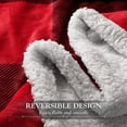 thumbnail image 2 of Catalonia Red Black Plaid Sherpa Blanket, Buffalo Sherpa Throw Blanket, Reversible Super Soft Warm Comfy Fuzzy Snuggle Holiday Throws for Couch Sofa Cabin Decro, 2 of 7