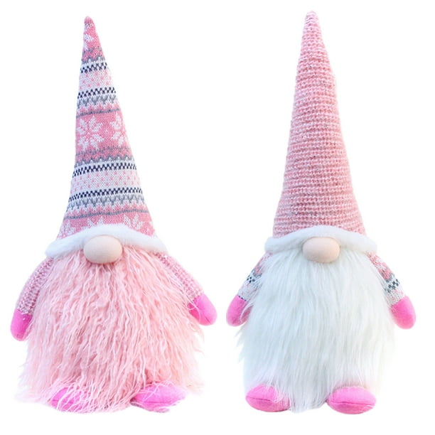 2 piezas Navidad pelusa gnomo adorno decorativo muñeco de peluche decoración navideña