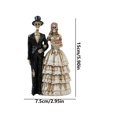 thumbnail image 2 of Halloween Skeleton Decorations Skeleton Bride and Groom Resin Statue Gothic Halloween Decor Indoor Wedding Decorations for Home Party Cake Decor 1 Piece, 2 of 7