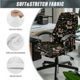 thumbnail image 3 of SCRAWLGOD 3 Pcs Set Breathable Computer Chair Slipcover with Arm Covers Stretchable High Back Chair Cover Cozy Dustproof Rotating Chair Protector, Mushroom Daisy Floral Leaf, S, 3 of 7