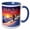 Blue/White, variant on 3drose, Winter Park, Colorado. Skiing in America. Art Gift for Girls, Women, 11oz Mug
