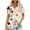 (Type 257)Multicolor, variant on Otvok Womens New Short Sleeve Round Neck Pullover Chest Pleated Striped Print Tops