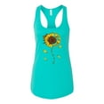thumbnail image 2 of You Are My Sunshine Skull And Sunflower Inspirational/Christian Ladies Racerback Tank Top, Tahiti Blue, X-Large, 2 of 3