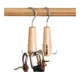 thumbnail image 1 of Paquete de 2 perchas para cinturones de madera natural, soportes para cinturones de madera maciza con acabado liso y gancho giratorio de 360°, soporte organizador de armario para ahorrar espacio, 1 of 4