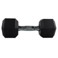thumbnail image 2 of GoZone Rubber-Coated Hex Dumbbell – Black/Chrome, 2 of 4