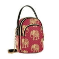 thumbnail image 2 of DIXRUYEE Cross Body Fashion Shoulder Waist Purse Bags Elephant Elegance on Red Pocket Handbags, 2 of 7