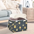 thumbnail image 3 of Yayeee Collapsible Storage Bin with Lid Fabric Closet Decorative Basket with Handles, Orange Fireflies Pattern, 3 of 7