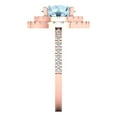 thumbnail image 3 of 2.6 ctw with Simulated Diamond Halo Accents Anniversary Ring for Women | Round Cut Natural Swiss Blue Topaz | Hyperallergenic Solid 14K Rose Gold, 3 of 5