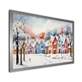 thumbnail image 2 of Designart "Multicolor Winter Cityscape IV" Landscapes Framed Wall Art Decor - Traditional Colorful Winter Landscape Hallway Framed Wall Art Decor, 2 of 6