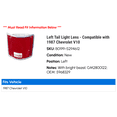 thumbnail image 2 of Left Tail Light Lens - Compatible with 1987 Chevy V10, 2 of 2