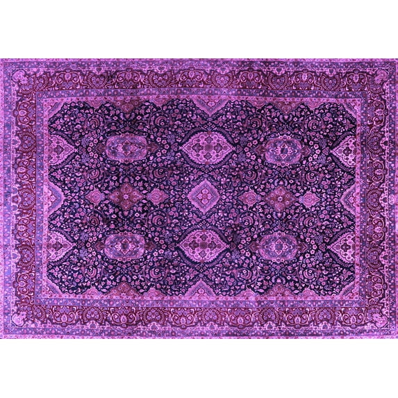 Ahgly Company Indoor Rectangle Persian Purple Traditional Area Rugs, 5' x 7'