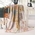 thumbnail image 3 of Pioneer Flower Floral Print Pattern Blanket,Comfortable Soft Lamb Wool Throw Blanket,All Season,Warm Lightweight Blankets for Sofa Bed Couch Living Room Chair,50"x60", 3 of 4