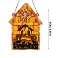 thumbnail image 3 of pstuiky 1 adorno navideño redondo plano con forma de muñeco de nieve para coche, ideal para colgar en el árbol de Navidad., 3 of 4
