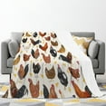 thumbnail image 3 of Fleece Blanket Rooster Chickens Throw Blanket - Super Soft Cozy Lightweight Blanket for Couch, Sofa, Bed, Camping, Travel - Microfiber Blanket Gift, 3 of 5