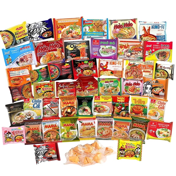Oriental Ramen Noodles Variety Pack of 10 with Fortune Cookies