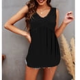 thumbnail image 1 of Camiseta sin mangas con cuello en V y volantes, suave, transpirable, agradable a la piel, sin mangas, camiseta sin mangas para el hogar, la oficina, la escuela y los viajes Ecomeon no, 1 of 3