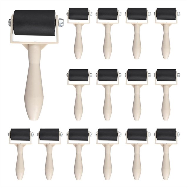 15 Rodillos de Goma Brayer A Granel, Pequeños Rodillos Brayer para Impresión, Versátiles Rodillos de Plástico para Impresión en Relieve.