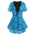 thumbnail image 2 of Camiseta Transparente de Encaje Floral de Talla Grande Rosegal  Camisetas tallas grandes, 2 of 5