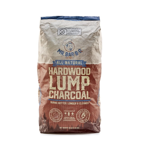 Mr. Bar-B-Q 100% Natural Hardwood Lump Charcoal, 16 lb