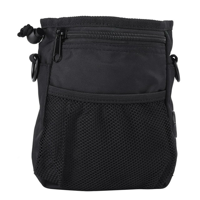 Pet Treat Bag, Black Practical Nylon Pet Training Bag, For Pet Lovers Running Training Walking