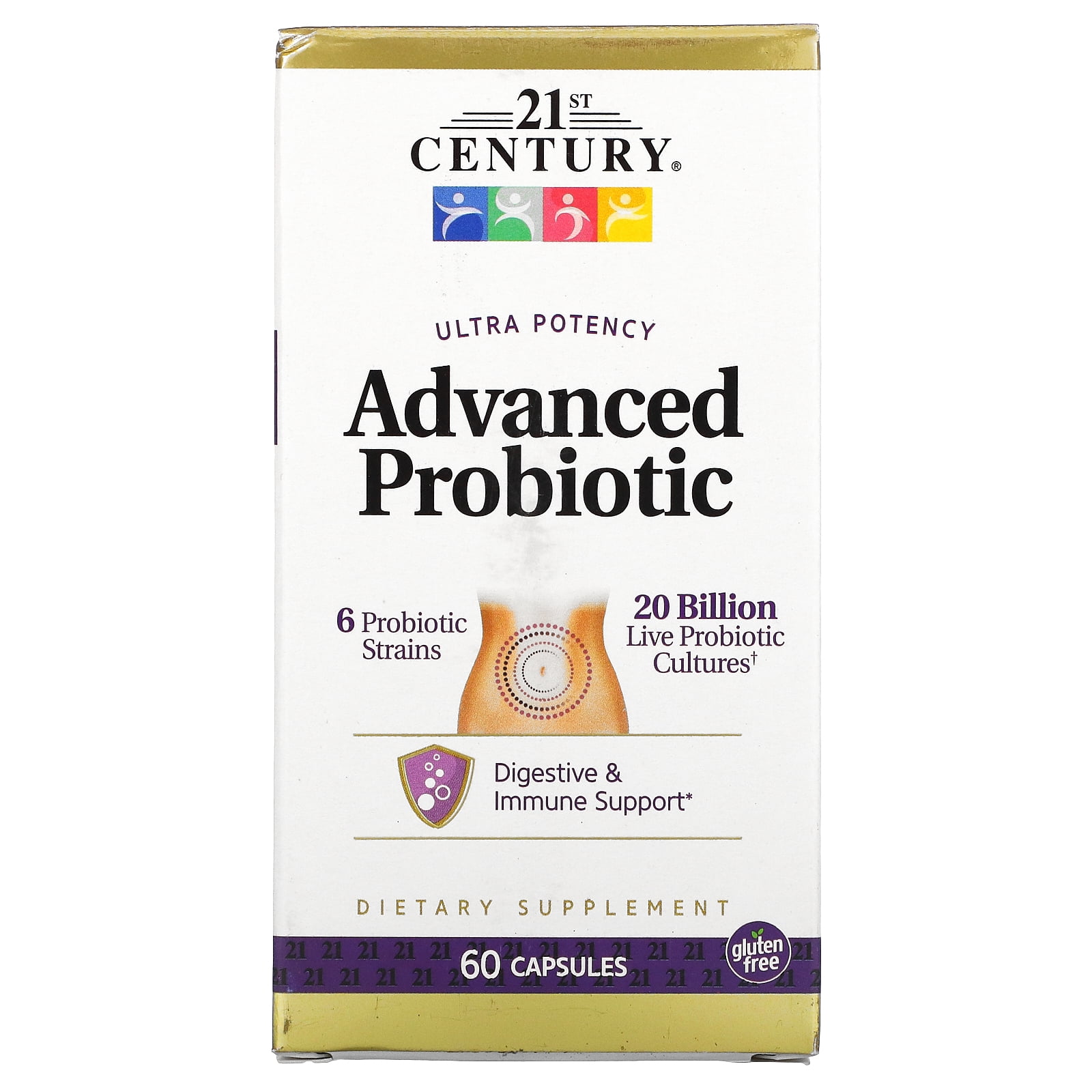 Ultra Potency Advanced Probiotic, 60 Capsules, 21st Century