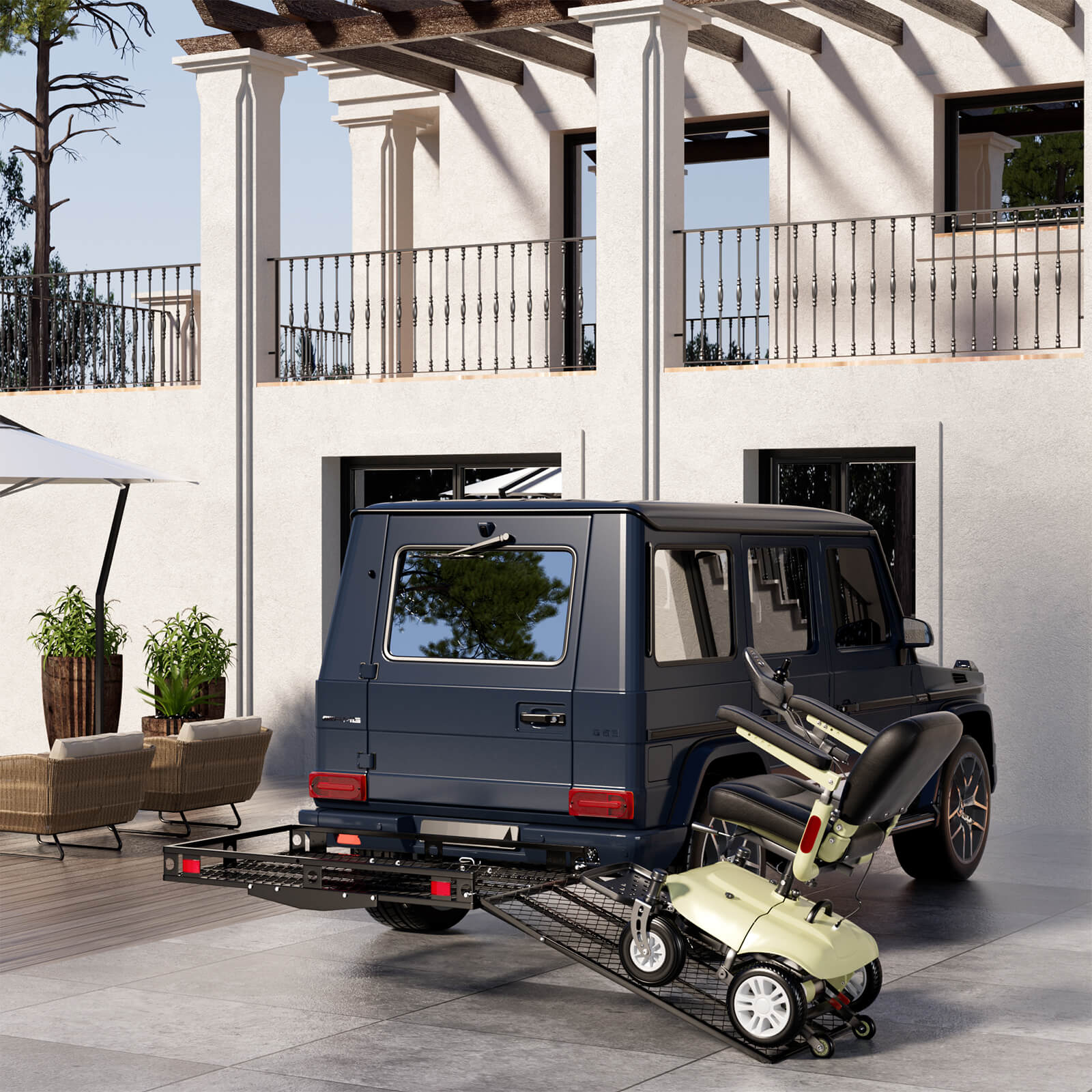 Costway 500lbs Strong Wheelchair Hitch Carrier Mobility Electric Scooter Loading Ramp