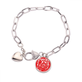 thumbnail image 1 of Corte de papel China Zodiaco serpiente animal Pulsera de cadena de corazón joyería encanto moda, 1 of 3