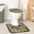 thumbnail image 2 of PhooArto Toilet Lid Cover and U-Shaped Toilet Floor Mat Set of 2 Pieces, Vintage Map Dolphin Toilet Mat Set, Machine Washable Seat Covers Non-Slip Absorbent Rugs, 2 of 6