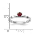 thumbnail image 2 of 925 Sterling Silver Bezel Polished Stackable High 4mm Round Created Ruby Ring Size 5-Stackable-Ring for Women, 2 of 2