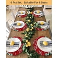 thumbnail image 4 of 15 Inch Round Placemats Set of 6, Red Christmas Non Slip Heat Insulation PP Table Mats, Gnomes Xmas Tree Snowflake Gifts Birds Washable Place Mats for Kitchen Dining Party Table Decor, 4 of 7