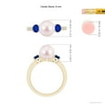 thumbnail image 5 of ANGARA Japanese Akoya Cultured Pearl & Blue Sapphire Engagement Ring in 14K Yellow Gold for Women | June Birthstone, Birthday, Anniversary, Jewelry Gift for Women | Natural Pearl Ring, 5 of 9