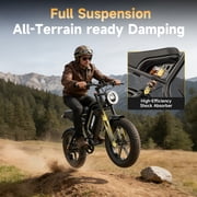 GLOBALKEEP Electric Dirt Bike for Adults, 20x4.0 Fat Tire Off-Road Ebike, 48V/15.6Ah Detachable Battery, Peak 1500W Motor Ebike, 7-Speed, UL2849