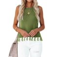 thumbnail image 2 of Women'S Summer Knit Tank Tops Racerback High Neck Sweater Vest, Dressy Casual Outfits Green M, 2 of 8