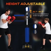 Soozier 4.6-6.7 Speed Bag Boxing Bag Stand with Reaction Bar Challenge, Reflex Bag Boxing Training Equipment, Speed Punching Bag, Blue