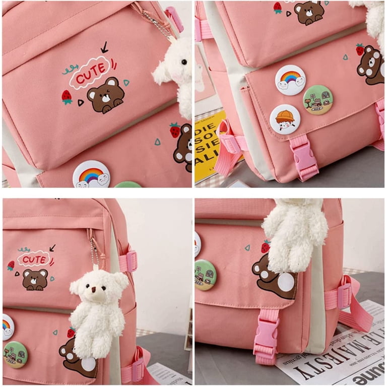 5Pcs Kawaii Cute Backpacks Combo Set with Bear Pendant  display picture 2