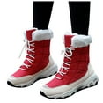 thumbnail image 3 of QISIWOLE Women's Winter Outdoor Plus Velvet Non-slip Mid-tube Platform Snow Boots Sales !, 3 of 7