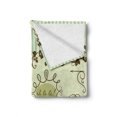thumbnail image 2 of Hipster Soft Flannel Fleece Throw Blanket, Vintage French Style Doodle Words Shabby Colors Classical Motifs, Cozy Plush for Indoor and Outdoor Use, 50" x 60", Pale Green Chocolate, by Ambesonne, 2 of 6