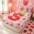 thumbnail image 2 of meiyoeat Strawberry Letter S Zipper Twin Comforter Sets with Fitted Sheet and 2 Pillowcases for Kids, Princess Buffalo Zipper Bedding Set for Bedroom, Pink, Polkadot Reversible, 4-Piece, 2 of 6