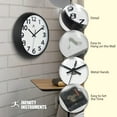 thumbnail image 6 of Infinity Instruments Raised Numeral Plastic 10.75" Indoor Wall Clock with Standard Arabic Numbers on Clock Face, Black, 6 of 7