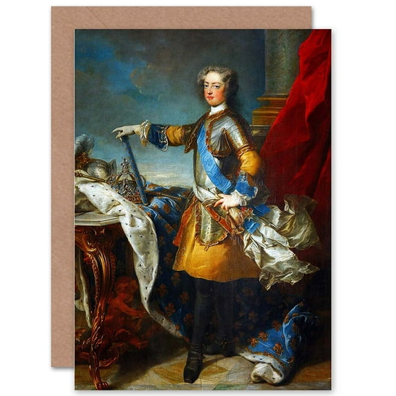 Painting Portrait Van Loo King Louis Xv France Navarre Greetings Card Plus Envelope Blank inside