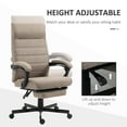 thumbnail image 4 of Vinsetto High-Back Office Chair Linen Computer Desk Chair Brown, 4 of 10