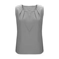 thumbnail image 3 of yillto Women's Sleeveless Top Crewneck Pleated Tank Blouse Fashion Work Shirt Loose Summer Outfits, 3 of 6