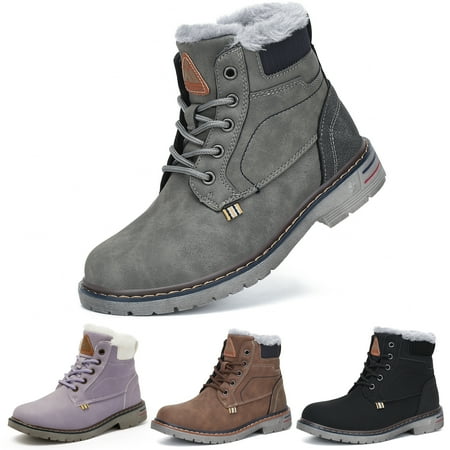 

Mishansha Boys Girls Winter Waterproof Faux Fur Hiker Boots Sizes 1-13
