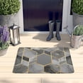 thumbnail image 2 of Gray Gold Hexagon Marble Pattern Flannel Non Slip Door Rugs,Washable Door Mats Indoor,Decorative Door Mats,Dirt-Resistant and Absorbent Doormat for Entrance,Bedroom,Kitchen,Bathroom,23.5"x16", 2 of 5