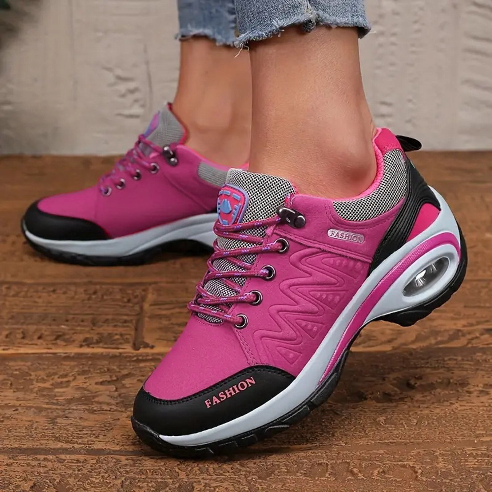 Dakaela Women's Waterproof Hiking Boots Outdoor Trekking Camping Shoes Arch Support Cushion Sneakers