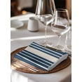 thumbnail image 6 of Navy Blue Beige Striped Cloth Napkins Set of 8 Reusable Dinner Napkins, Modern Farmhouse Retro Lines Cocktail Napkin Washable Table Napkins for Wedding/Holiday Party/Baby Shower 20"x20", 6 of 7