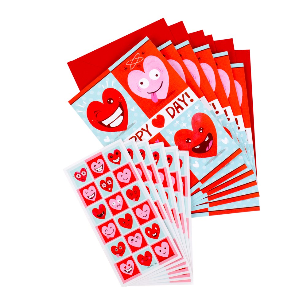 Hallmark Pack of Valentine's Day Cards with Stickers for Kids (6 Cards